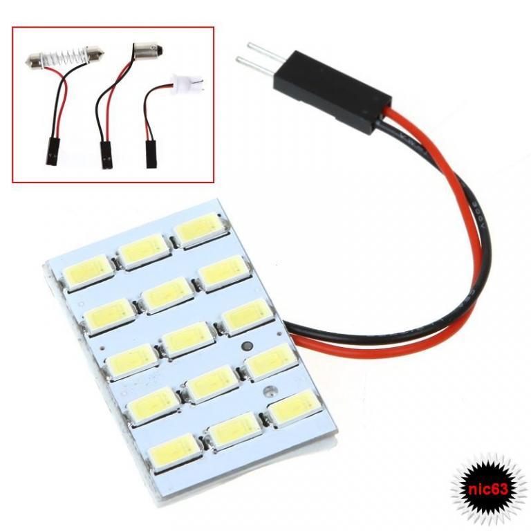 СВЕТОДИОДНАЯ ПОДСВЕТКА САЛОНА 15 LED + 3 АДАПТЕРА 