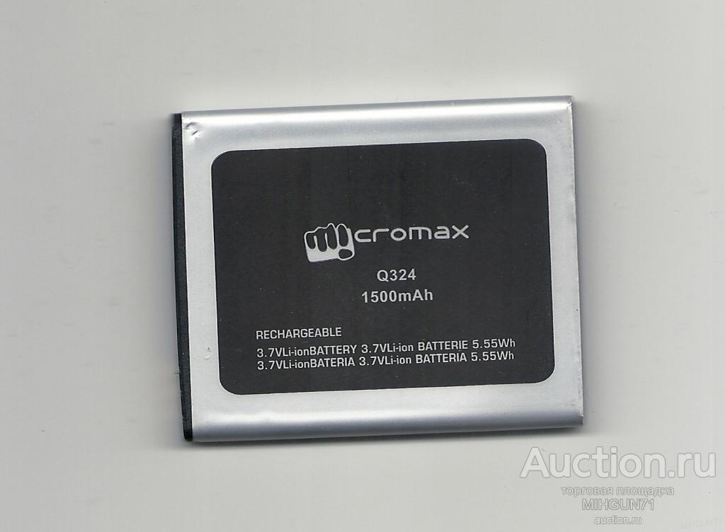 АКБ для MICROMAX Q324 1500 mAh 5.55 Wh 3,7V Li-Ion