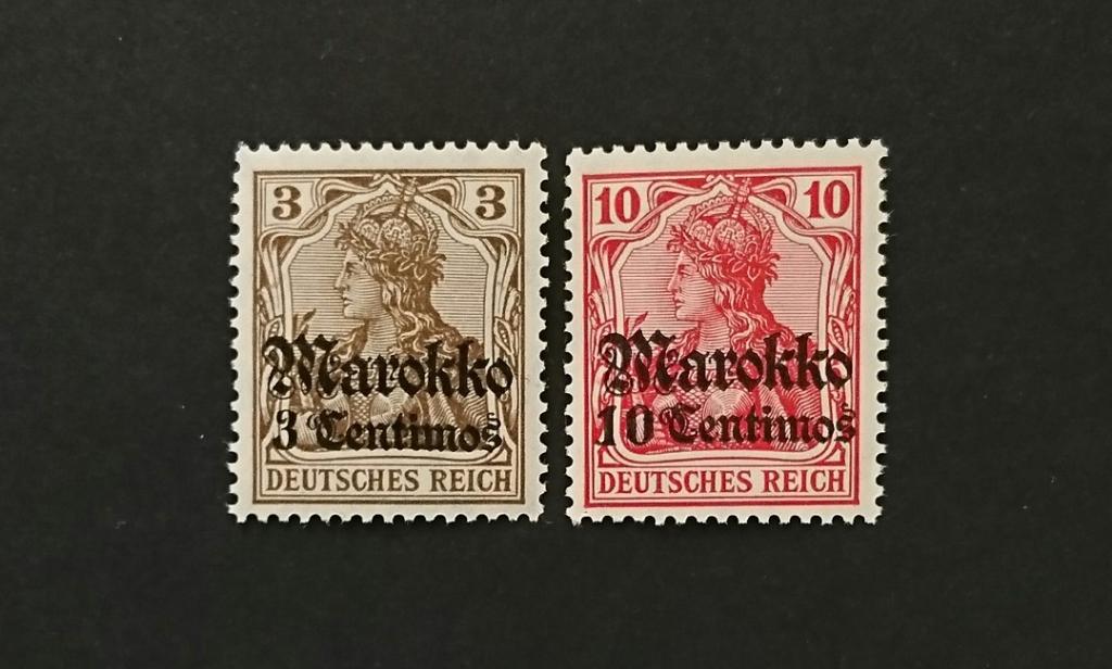 Германия Рейх 1911г., колонии, Марокко, марки почтовые, MNH