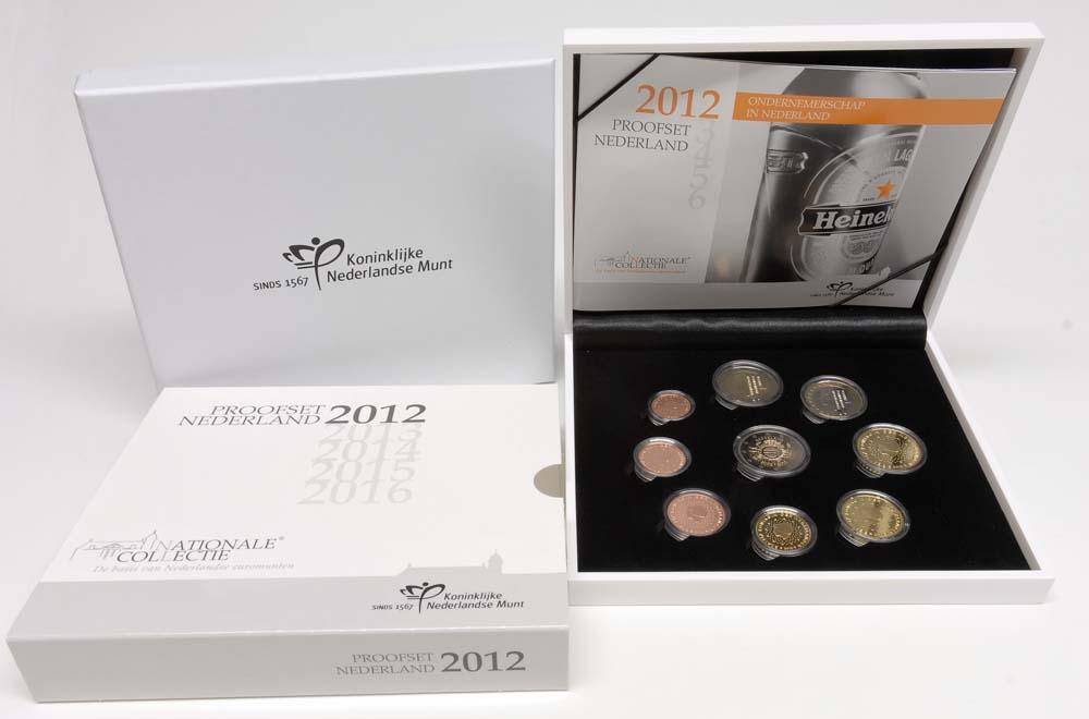 НИДЕРЛАНДЫ, 2012, ЕВРОНАБОР ИЗ 9 МОНЕТ [PROOF SET] [БИМЕТАЛЛ]