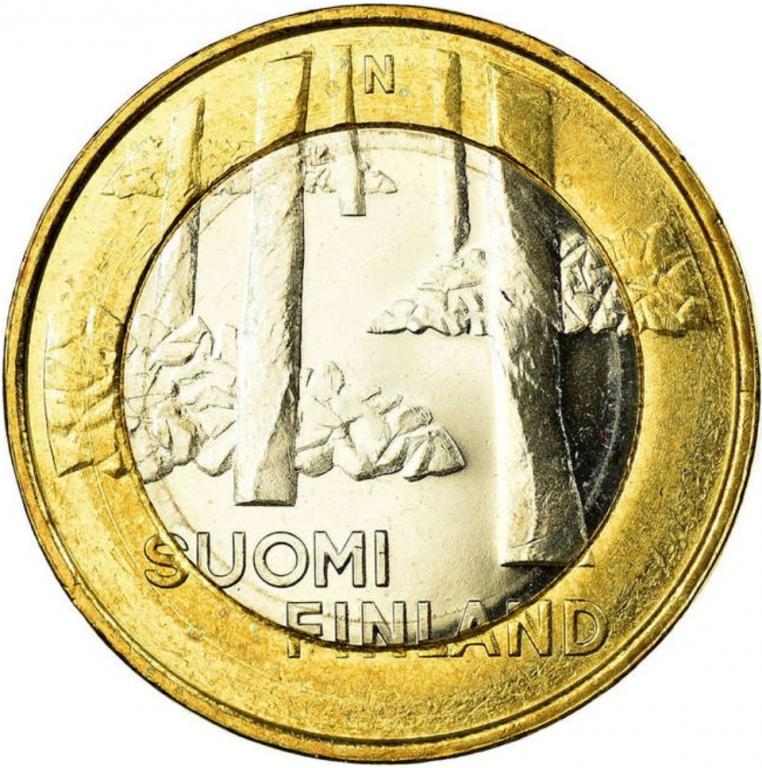 ФИНЛЯНДИЯ, 2013, 5 ЕВРО [UNC] [БИМЕТАЛЛ]