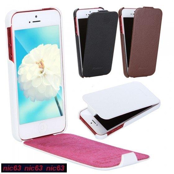 ЧЕХОЛ ФЛИП для iPhone 5 4 НАТУРАЛЬНАЯ КОЖА Luxury 