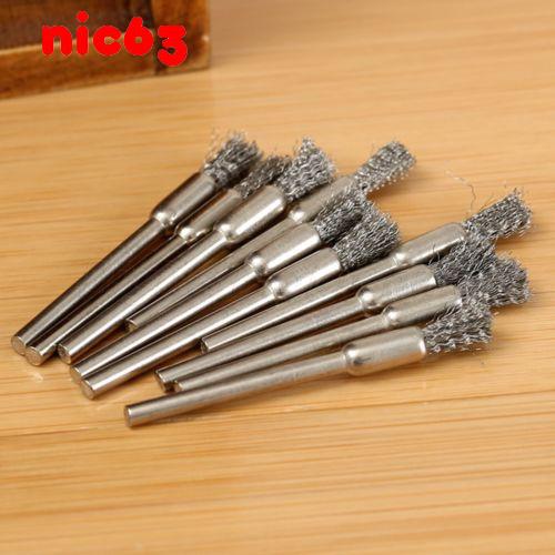 10X Мини тонкая стальная металлическая щётка на дрель гравер минидрель DREMEL 