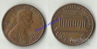 1 цент 1976 г. США  М