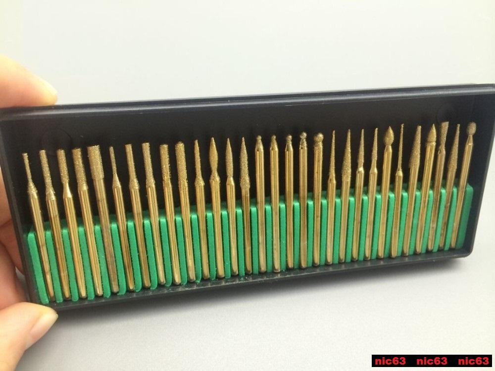 НАБОР 30 АЛМАЗНЫХ БУРОВ ТИТАН DREMEL ГРАВИРОВКА 