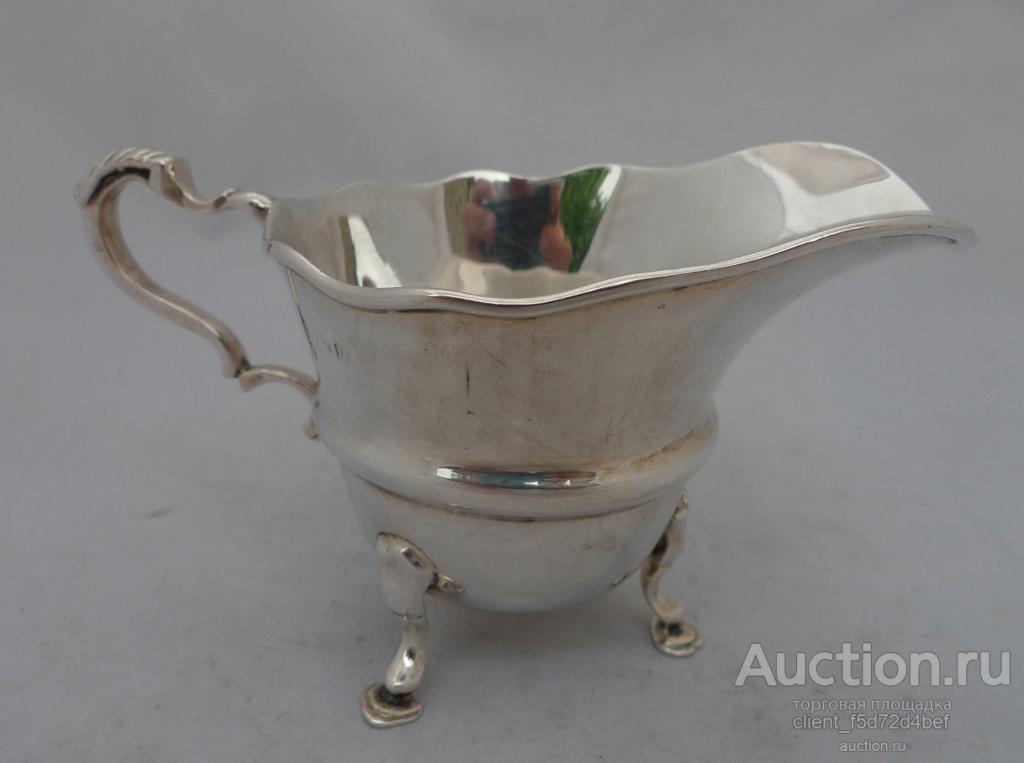 Антикварный серебряный кувшинчик для сливок/молока Бирмингем 1913 74g