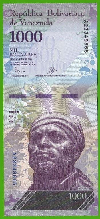 ВЕНЕСУЭЛА 1000 БОЛИВАР 2016 ГОД ПРЕСС UNC НОВИНКА
