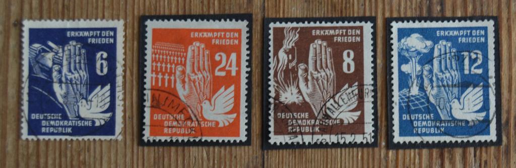 ГДР 1950 год  Борьба за мир Танк Война № 276 - 279 СТО