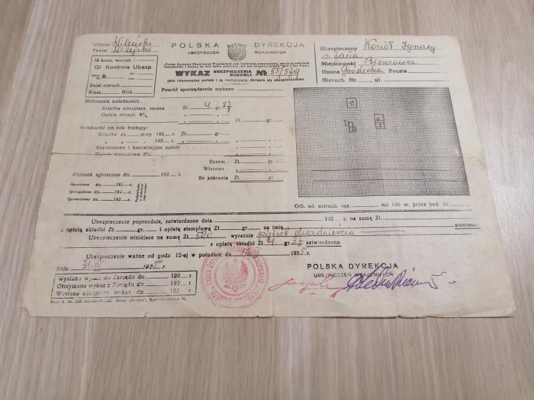 Польша, строительная страховка, 1925 год