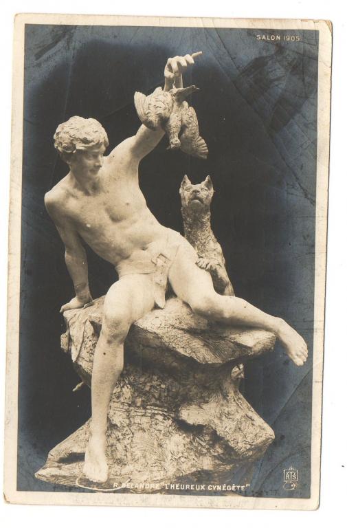 Парижский салон 1905 R. Delandre l' heureux cynegete