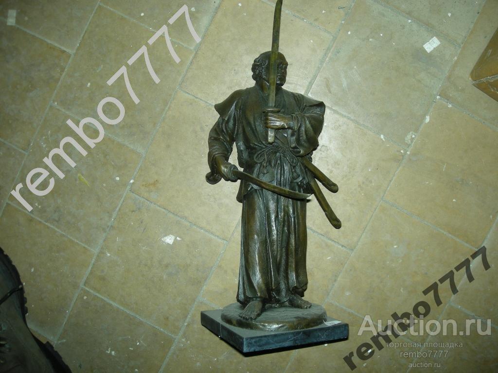 самурай.бронза .камень.46см .воин.солдат.боец
