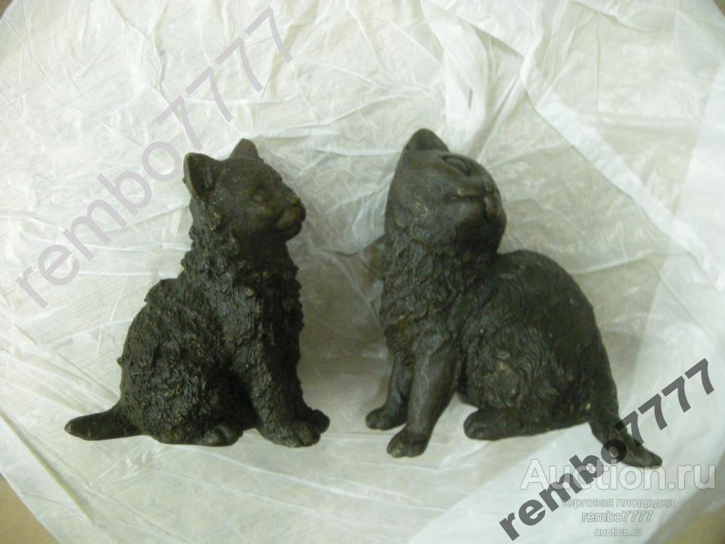 кот.кошка .бронза.европа. 10см.пресс-папье. пара 