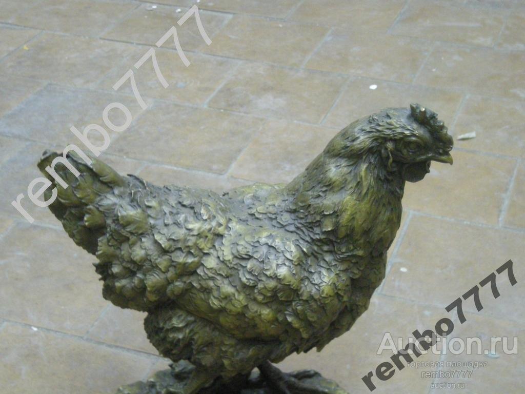 курица.птица .бронза.28 см.европа .камин петух
