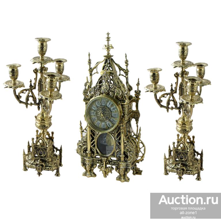 Часы каминные с канделябрами КАФЕДРАЛЬНЫЕ BP-12032