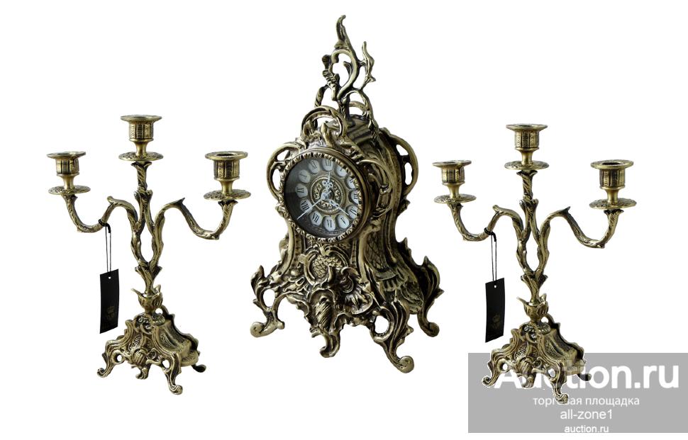 Каминные часы с канделябрами ДОН ЛУИШ, антик