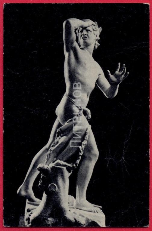 !000899 Орфей Скульптура Обнаженный Мужчина Эротика Ню Антонио Канова Мрамор Эрмитаж Фото 60-ые
