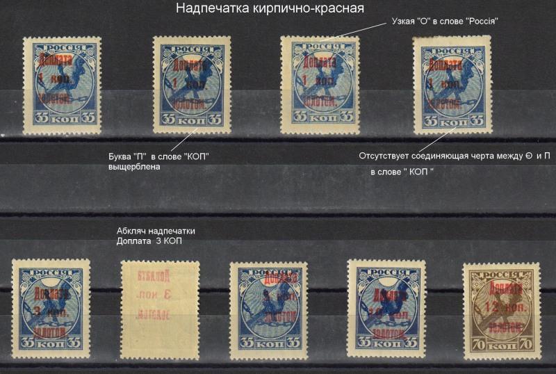 1924 г. МАРКИ СССР. Доплатные марки. Ндп. Доплата золотом. MVLH