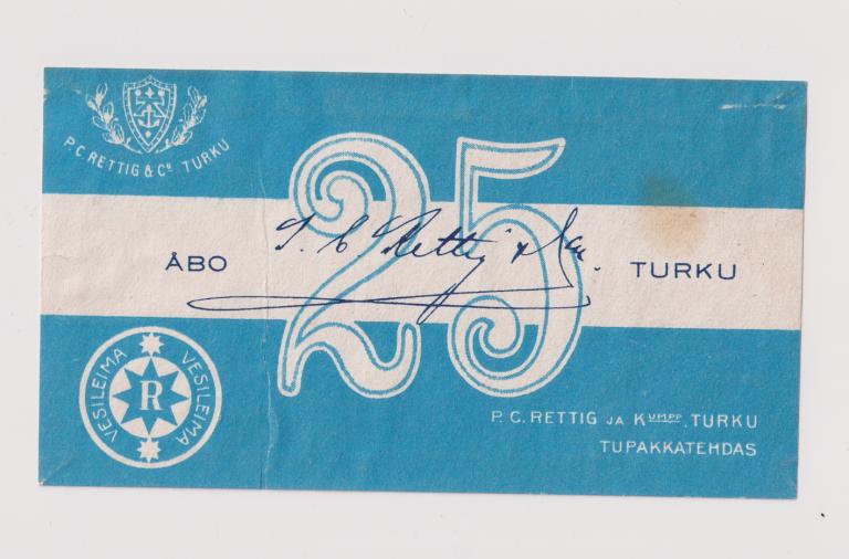 Этикетка Папиросы ABO TURKU 25