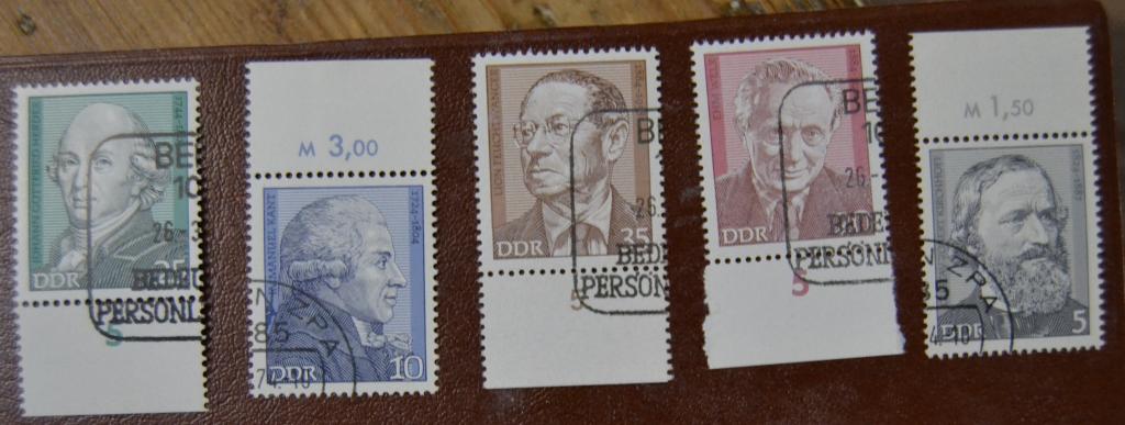 ГДР 1974 год  Персоналии деятели культуры Mi № 1941-1945 СТО