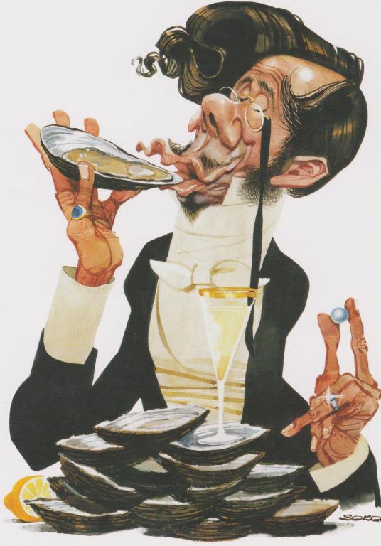 Карикатурист Erich Sokol Гурман-француз. Редкая!