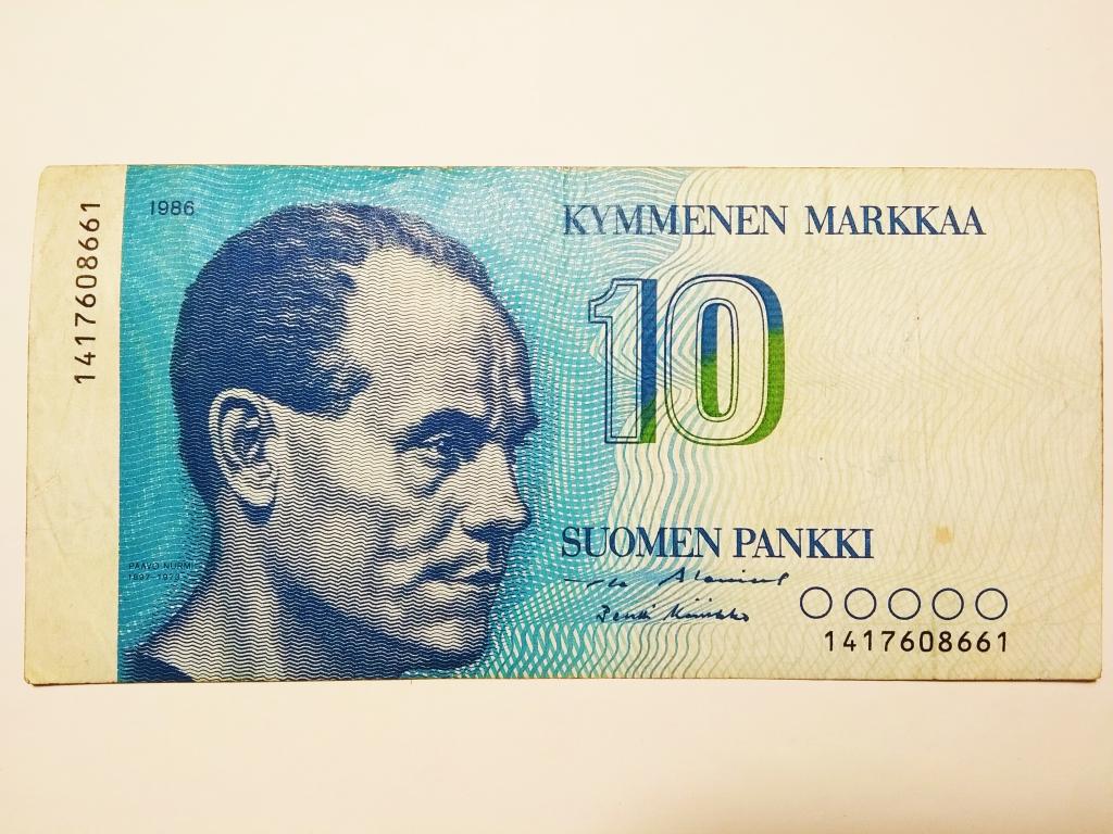Финляндия 10 марок 1986 год
