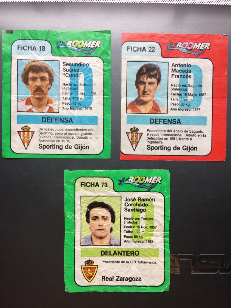 Ficha Boomer Football Spain 1983, цена за штуку