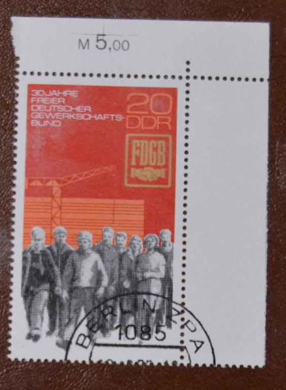 ГДР 1975 год  30 лет ассоциации профсоюзов  Mi-2054 0,2€ СТО