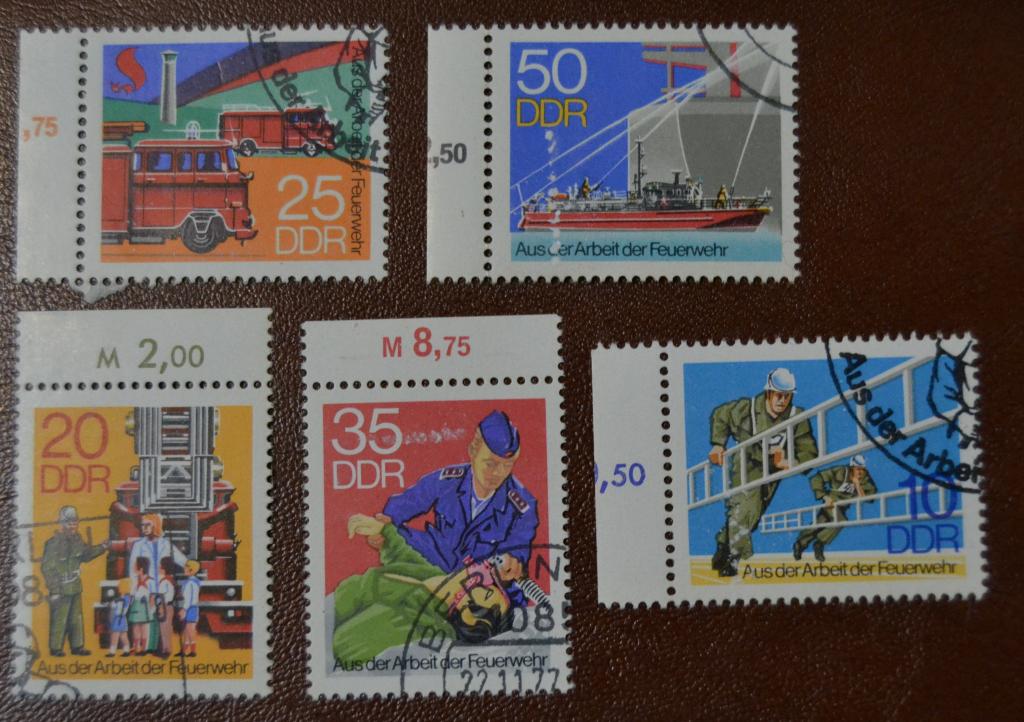 ГДР 1977 год Служба пожарной охраны М: 2276-2280  СТО