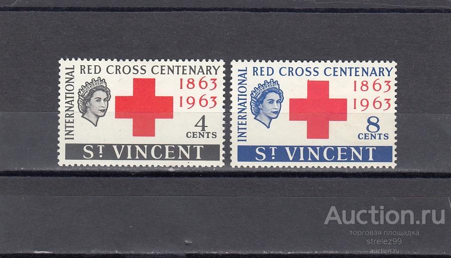 ST.VINCENT  Красный Крест  Пара  1963  Наклейки Сост*