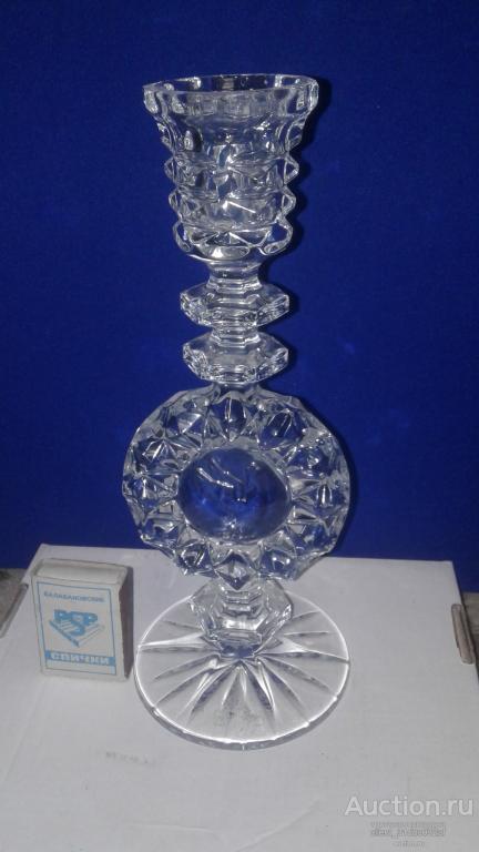 Подсвечник на одну свечу,  хрусталь 1980 гг СССР