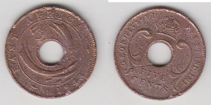 Британская Восточная Африка 5 центов 1943 _28