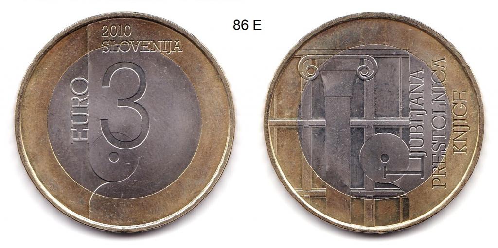 3 евро. Словения. 2010 год.