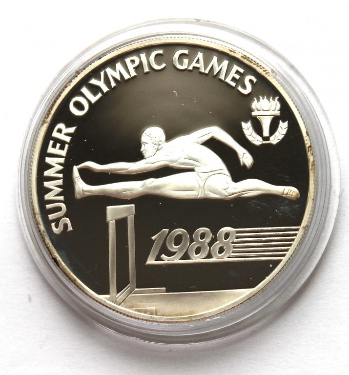 БАРБАДОС 20 долларов 1988 СЕРЕБРО «XXIV ЛЕТНИЕ ОЛИМПИЙСКИЕ ИГРЫ В СЕУЛЕ»