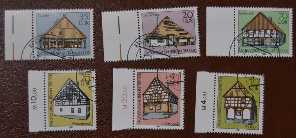 ГДР 1981 год Деревянные каркасные дома Архитектура Mi № 2623-2628 СТО