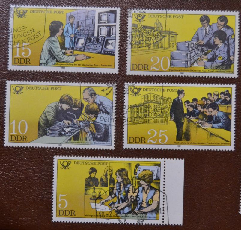ГДР 1981 год Развитие Немецкой почты Mi-2583-87  СТО