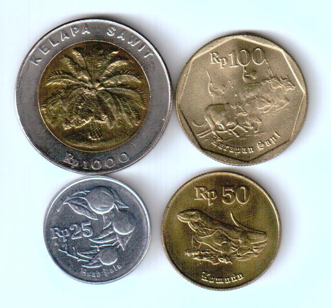 Индонезия, набор 4 монеты 1996