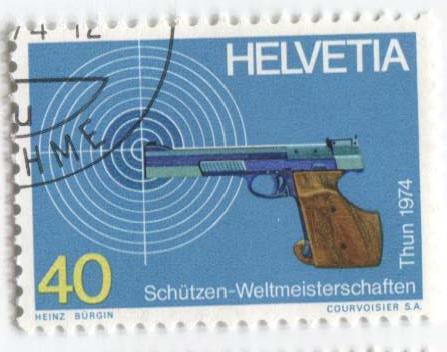 1974.Швейцария.СТрельба из пистолета.1м.гаш
