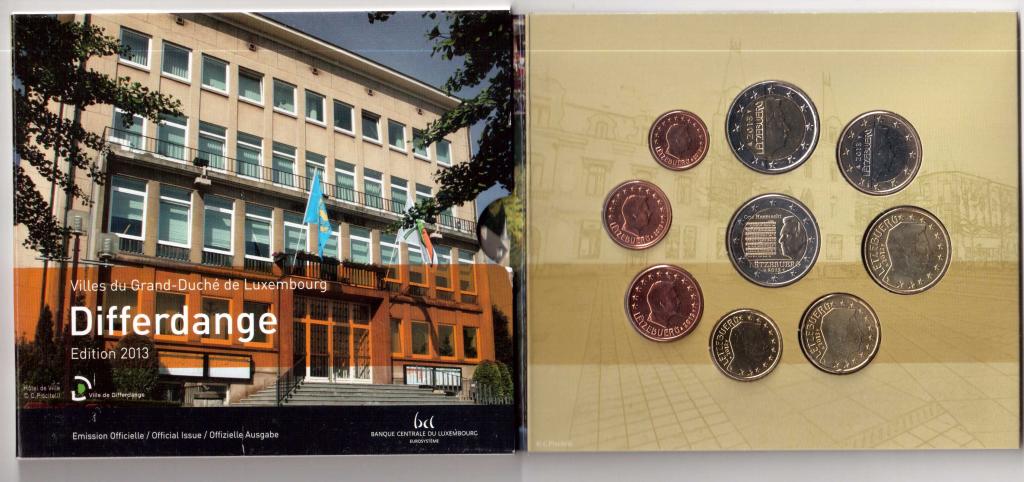 Официальный набор  Люксембург 2013 9 монет (8+2Е)