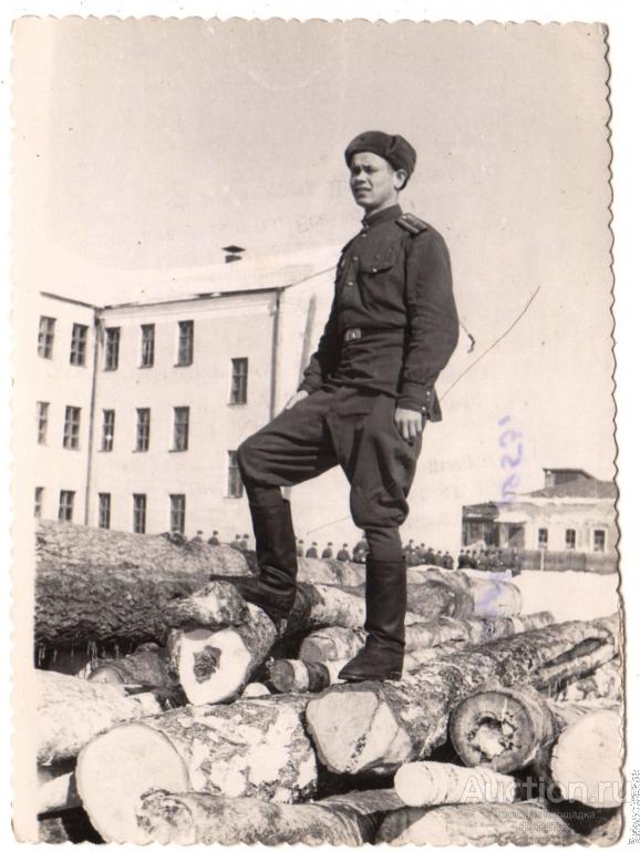1/ ФОТО СА Курсант Заготовка дров 1953 г. СССР 9х11