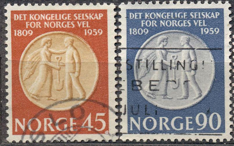Норвегия 1959 г. пара   гашеная