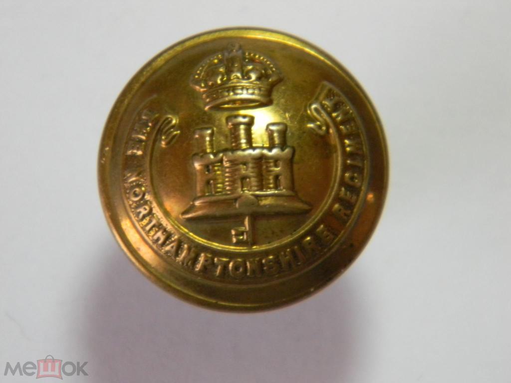 Великобритания.  Пуговица.  Армия.  Нортгемптонширский пехотный полк.  1959 г.  26 мм. (1)