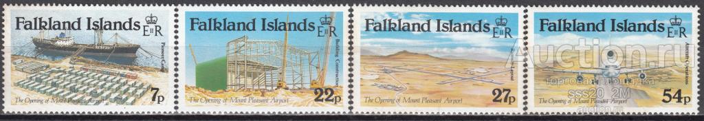 Фолкленды 1985 открытие аэропорта Маунт-Плезант Mi423-426 MNH