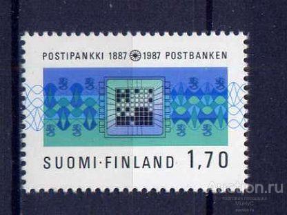 Финляндия 1987 100 лет почтово-сберегательному банку Финляндии