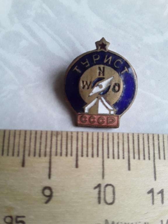 Знак Турист СССР. Тяж. мет. Эмаль Заколка Оригинал
