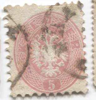 1863.Австрия.двухглавый орёл.5кр.1м.гаш