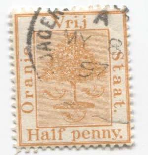 1897.Оранжевая республика.Дерево 0,5пенса.1м.гаш