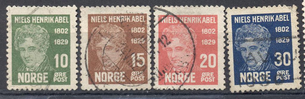 Норвегия 1929 г. серия 100 лет Абелю (математик) гашеная