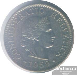 Швейцария 5 раппенов 1948 года.