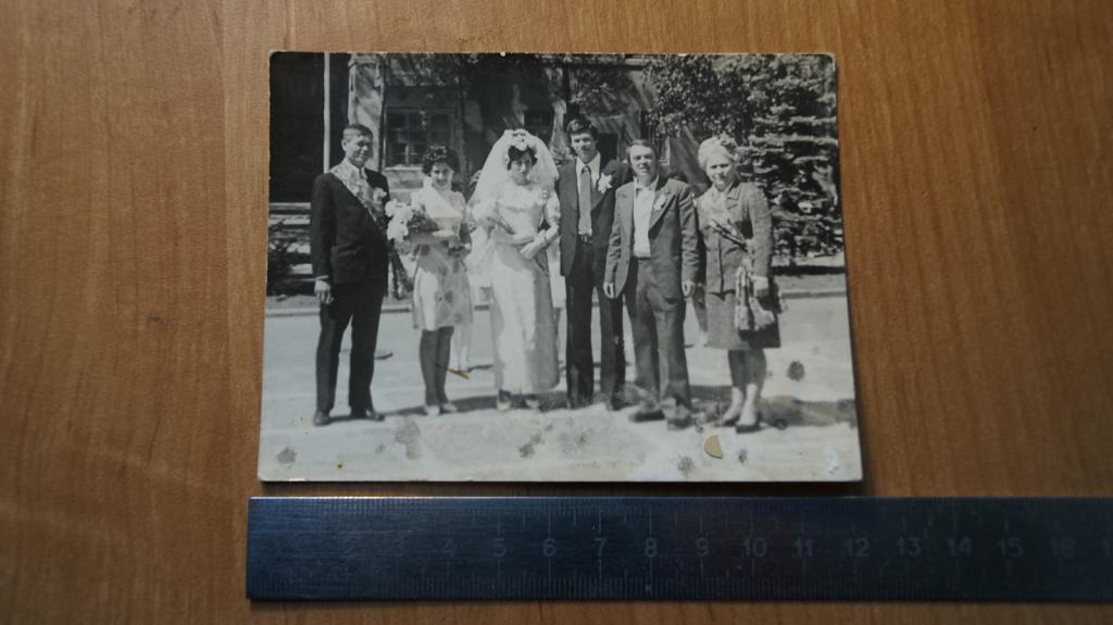 №1636 Свадебное фото жених невеста букет платье свидетели