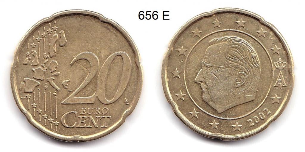 20 евроцентов. Бельгия. 2002 год.